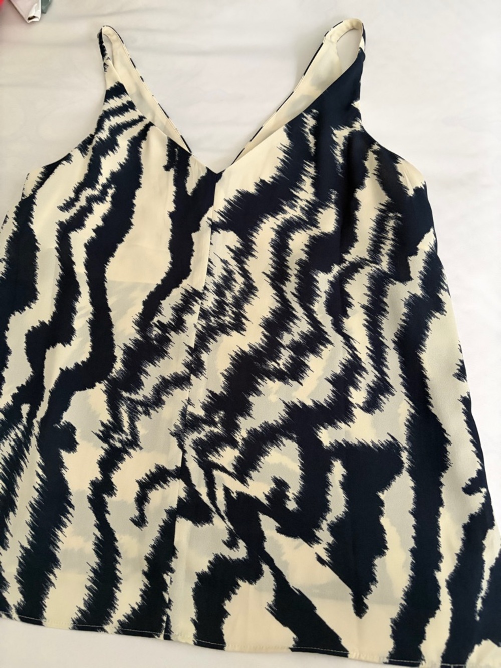 Ted Baker Navy and Cream Patterned Blouse